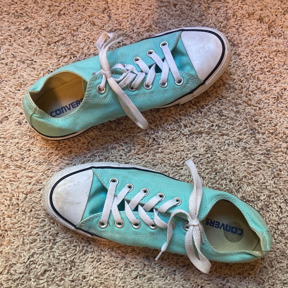 Teal Converse Low-Top Shoes